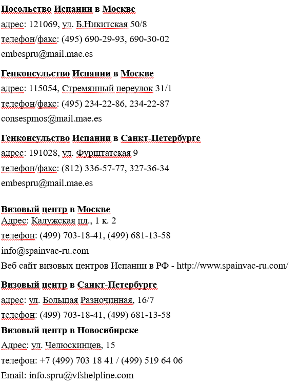 Получение испанской шенгенской визы