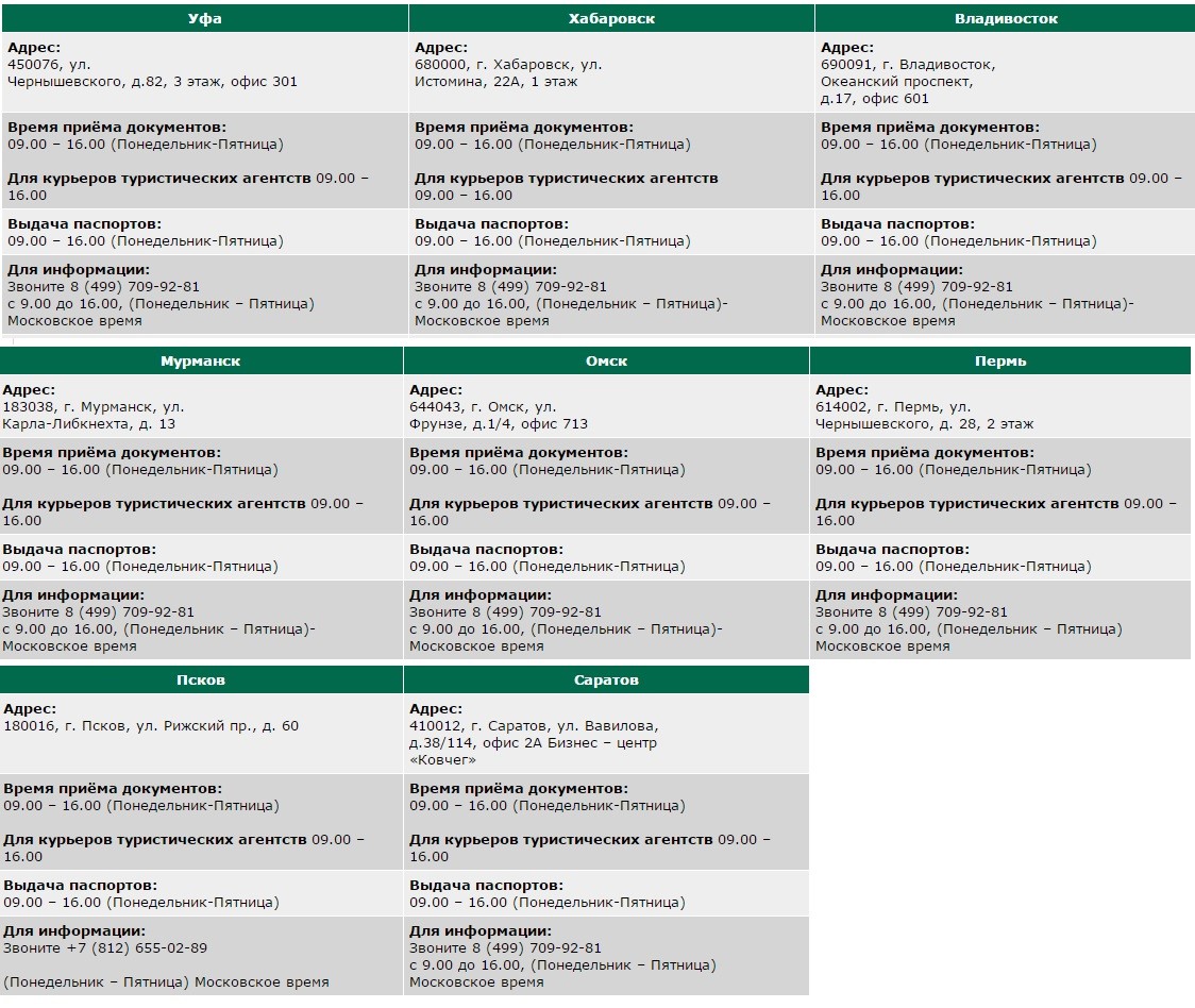 Визовые центры Болгарии в России