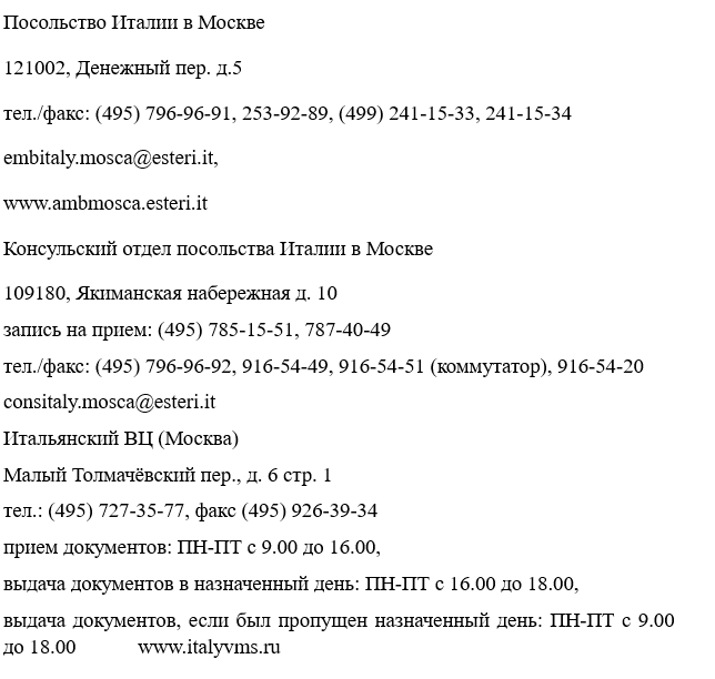 Получение итальянской шенгенской визы