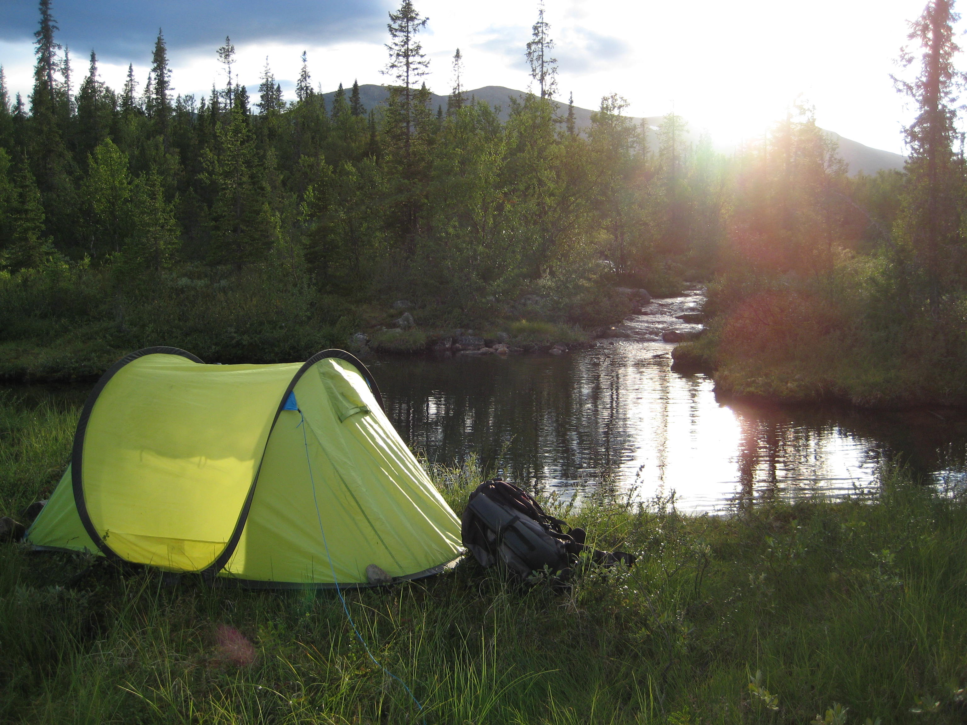 in the Tent near the lake Sweden