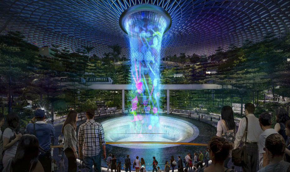 Самый большой крытый водопад в мире – жемчужина сингапурского аэропорта!