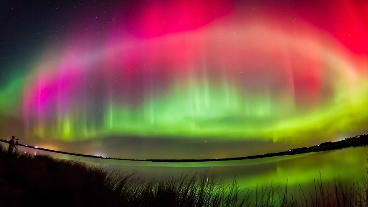 зеленое сияние на разных высотах